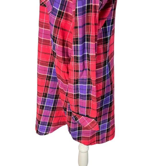 NWT Victoria's Secret Red Purple Plaid Cotton Sleep Shirt Size M - Picture 6 of 15